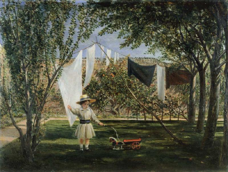 Charles Robert Leslie Child in a Garden with His Little Horse and Cart Sweden oil painting art